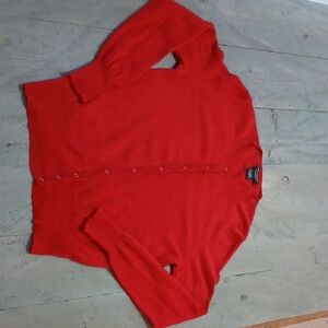 Lord & Taylor Red Cashmere Sweater